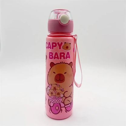 700ml Leak-Proof Durable Water Bottle Cute Capybara Water Cup with Carry Strap Portable for Sports Fitness BPA Free Perfect Gift