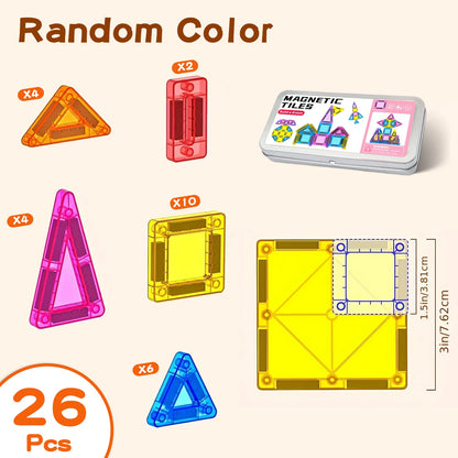 Mini Magnetic Building Blocks, Magnetic Pieces, Educational Building Toys, Travel Size, Easy to Carry, Small Size, Easy to Store