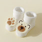 4 Pairs Baby Cute Cartoon Bear Socks, Baby Non-Slip Soft Cotton Socks Ankle Socks for 0-12 Month Newborn Toddler Boys and Girls