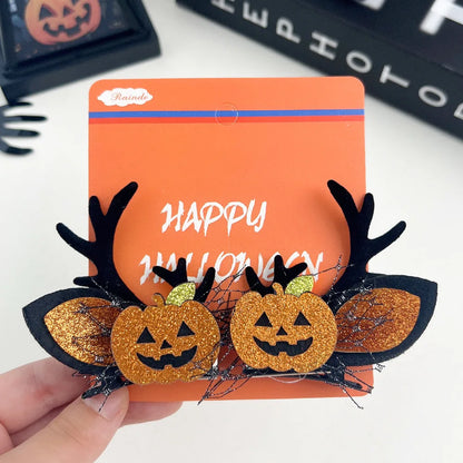 European Style Halloween Hair Clips Creative Pumpkin Ghost Bat Barrettes Themed Party Accessories Unisex