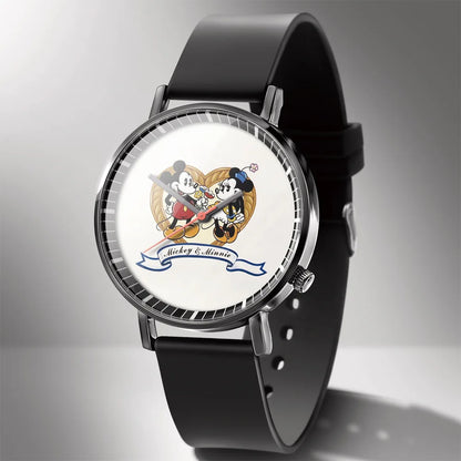 Disney Mickey Minnie Mouse Girl  Boy Children's Kids Watch Women Cute Male Female Couple Wrist Watches Birthday Gifts