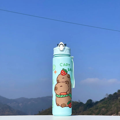 750ml Dinosaur Water Bottle For Kids Water Sippy Cup With Silicone Straw Leakproof Plastic Water Bottles Summer Kids Water Cup