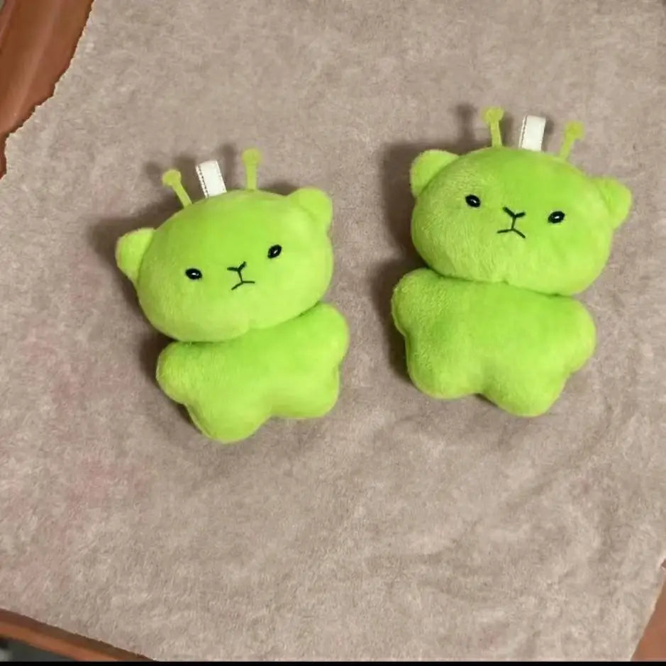 1/2/4/6/12pcs Mini Alien Cat Plush Doll Green Space Cat Pendant Portable Keychains Bag Decoration Trendy Toys Surprise Gifts