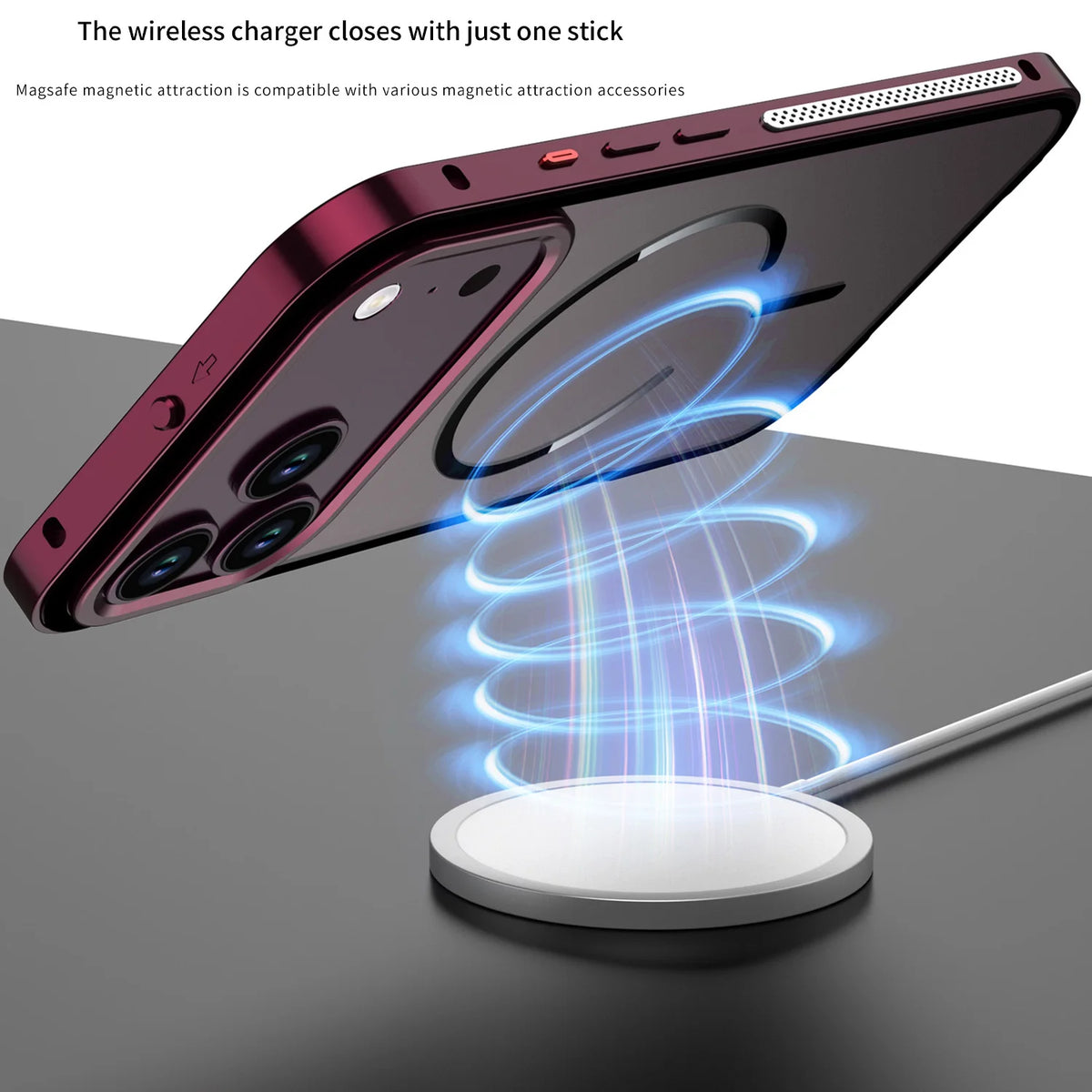 For Magsafe Matte Backplane 2in1 Magnetic Phone Case for iPhone 18 17 Pro Max 18Pro Aluminum Alloy Buckle Border Removable Cover