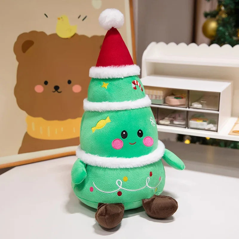 Cute Santa Claus & Elk Snowman Gingerbread Man Plush Toys Stuffed Animal Doll Christmas Gifts For Children Kids Home Decoration