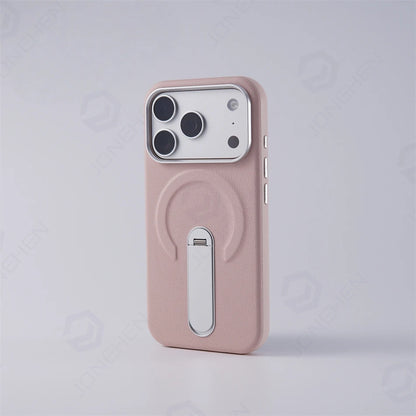 Magnetic Retro Leather Stand Holder Case For IPhone 17 16 15 14 13 18 Pro Max Wireless Charge Shockproof Armor Cover For Magsafe