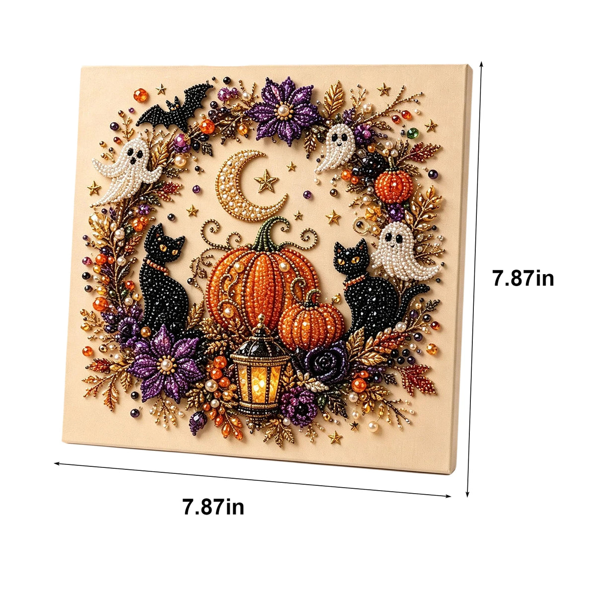Halloween Ghost Pearl Art Kit for Adults DIY Pearl Painting Craft Kit Beginner Friendly Halloween Pearl Diamond Art Wall Decor