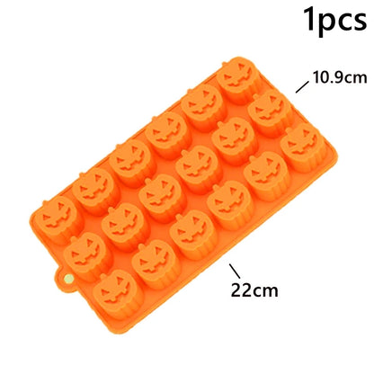 Silicone Mold for Cake Biscuits Candy Pumpkin Ghost Halloween Decor Skull Bat Spider Trick Or Treat Halloween Party Supplies