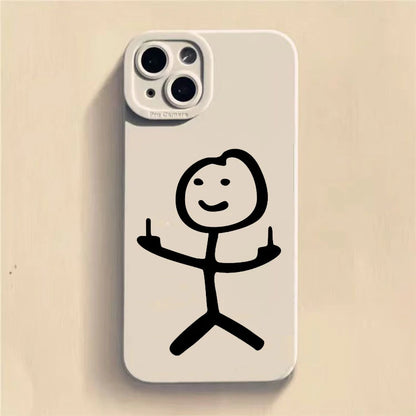 Cute Cartoon Matchman Matte Silicone Phone Case For iPhone 18 16 11 12 13 14 15 17 Pro Max XR XS X 7 8 Plus 16E Soft Back Cover