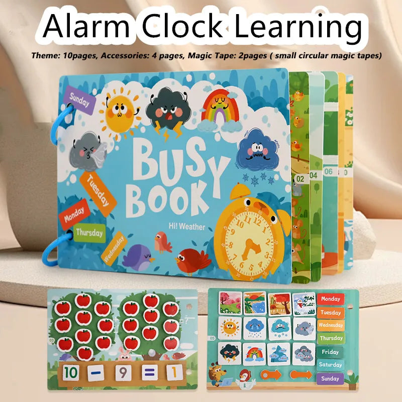 Busy Book for Kids, Animals Vehicles Dinosaurs Stickers, Matching Number & Letter Games, Interactive Learning Activity Book