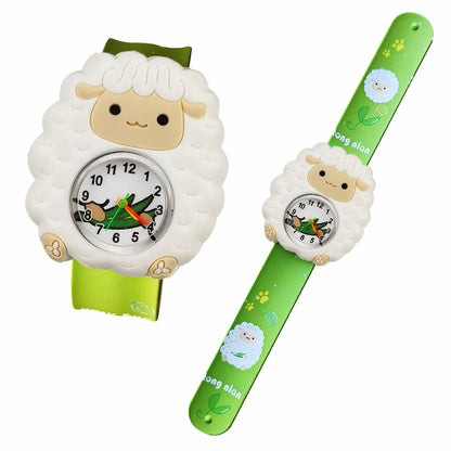 Cartoon Printed Strap Children's Watch Colorful Silicone Baby Birthday Gift Kids Study Time Toy Girls Boys Watch Clock Bracelet