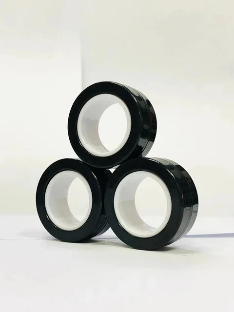 3PCS Magnetic Ring Fidget Toys Set ADHD Anxiety Magnetic Finger Spinner Pack for Teens Adults and Kids Magnet Stress Relief Toy
