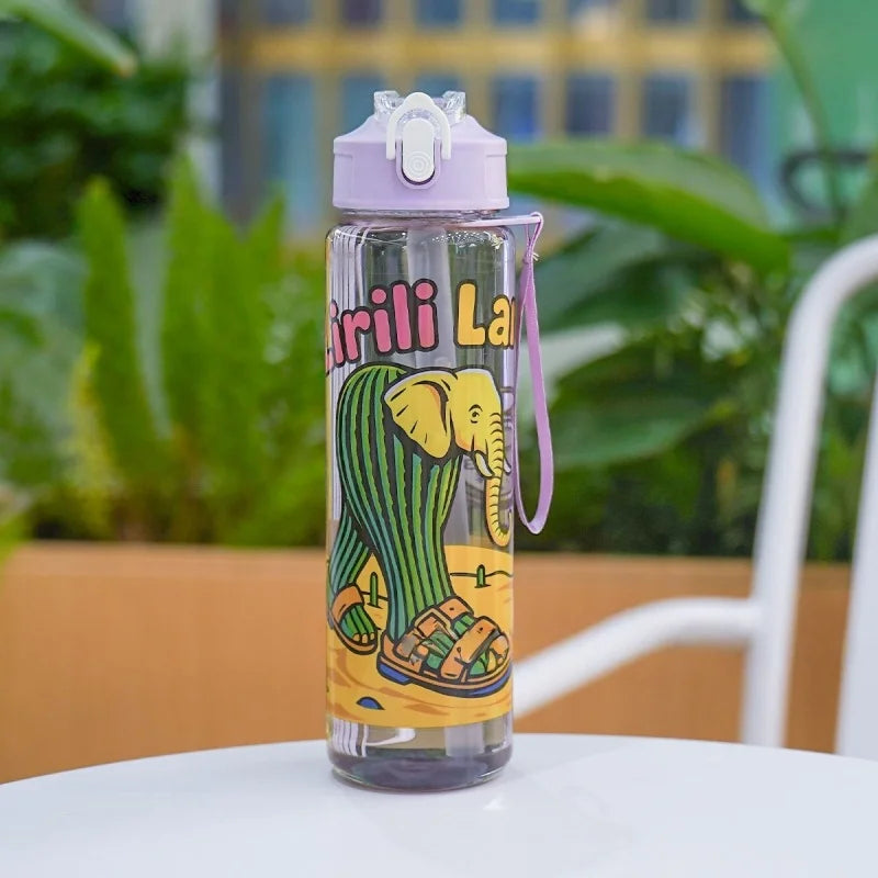 750ML Italian Brainrot Water Bottle Outdoor Drinking Cartoon Sports Cups Tung Tung Tung Sahur Tralalero Tralala Christmas Gifts
