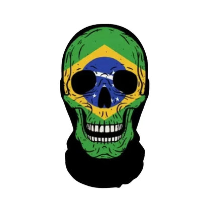 Halloween Skeleton Mask Elastic Mesh Hood Scary Party Cosplay Prop Breathable Face Cover Hood