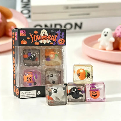 Schylling Needoh Halloween Teenie Mini Ice Cube 4Pack Fidger Sensory Toy Maltose Slow Rebound Anxiety Relief Squeeze Stress Ball