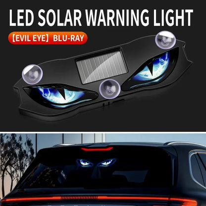 Solar Power Car Decorative Lamps Demon Eyes Light Cool Flashing Warning Light Dynamic Safety Vehicle Signal Lights for Halloween