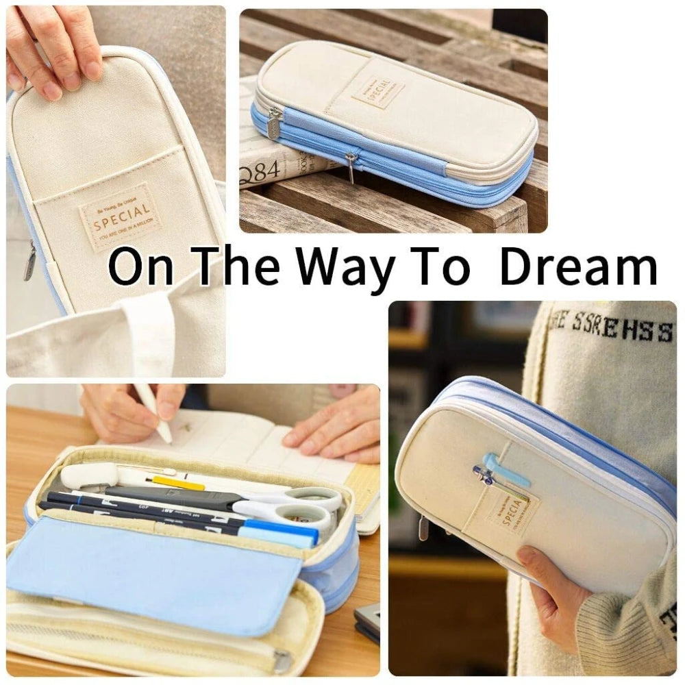 Kawaii Pencil Cases Large Capacity Pencil Bag Pouch Holder Box for Girls Office Students Organizer School Stationery Supplies
