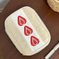Cute Embroidered Strawberry Pencil Case Portable Stationery Pen Box Multi Functional Large Capacity Makeup Bag Storage Bag