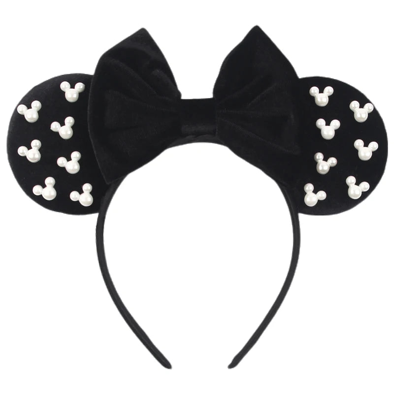 New Trendy Mouse Ears Headband 3.3"Velvet For Girls Soft Bow Hairband Halloween Festival Party Trip DIY Hair Accessories Gifts