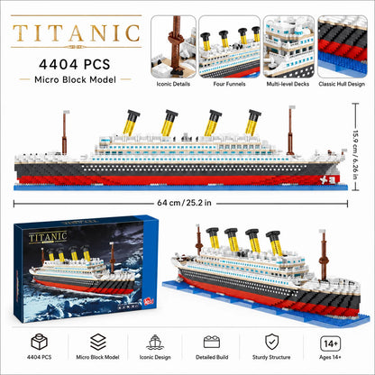 4404PCS Titanic Building Blocks Cruise Ship Mini Assemble Bricks Model DIY Toys Kits Desktop Decoration Holiday Gifts For Adult