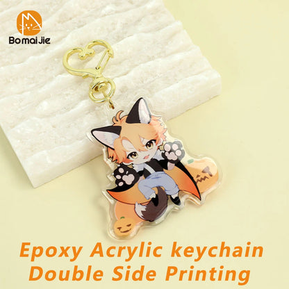 Custom Acrylic Keychain Customized Double Sided Printing Epoxy Hologram Keychains Design Game Anime Cartoon Logo Key Chain Gift