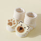 4 Pairs Baby Cute Cartoon Bear Socks, Baby Non-Slip Soft Cotton Socks Ankle Socks for 0-12 Month Newborn Toddler Boys and Girls