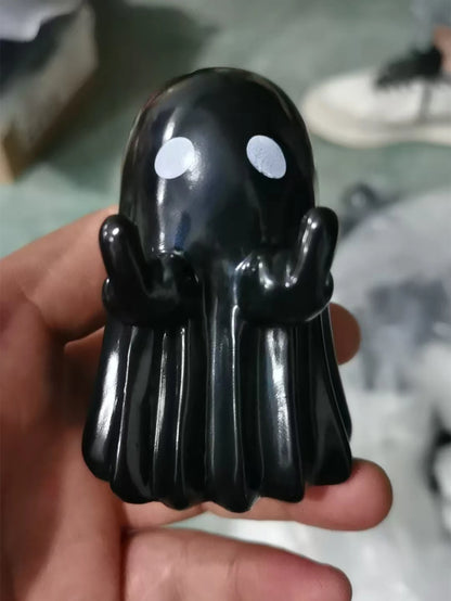 Middle Finger Cute Ghost Statue, Ghosts Small Scary Ghost Figurines, Halloween Home Decorations, Coffee Table Centerpieces Shelf
