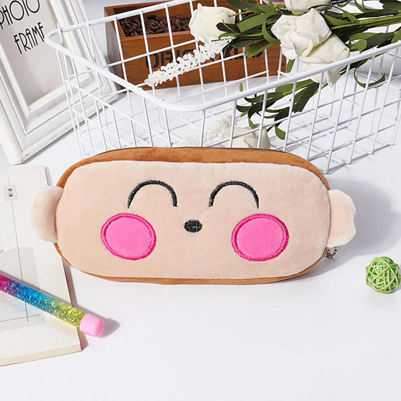 1 PCS 20CM Kawaii Cartoon Animals Plush Pouch Pencil Case Bag Key Chain Coin Purse Wallet Case Pouch Bag School Supplies Gift