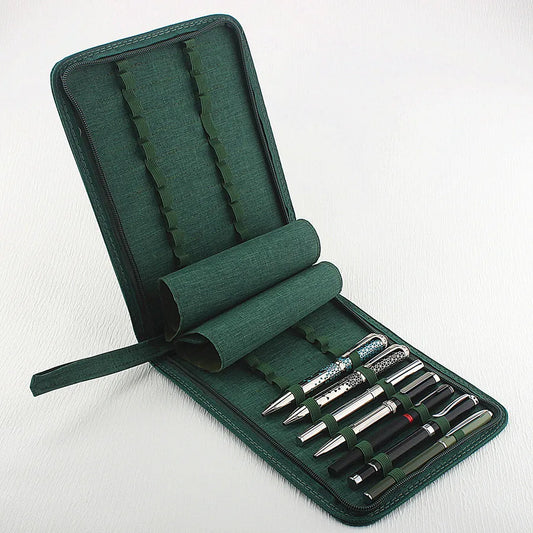 48 /24/10 Slots Fountain Pen Case, Canvas Pen Holder Display Pouch Bag Storage Large Capacity Waterproof