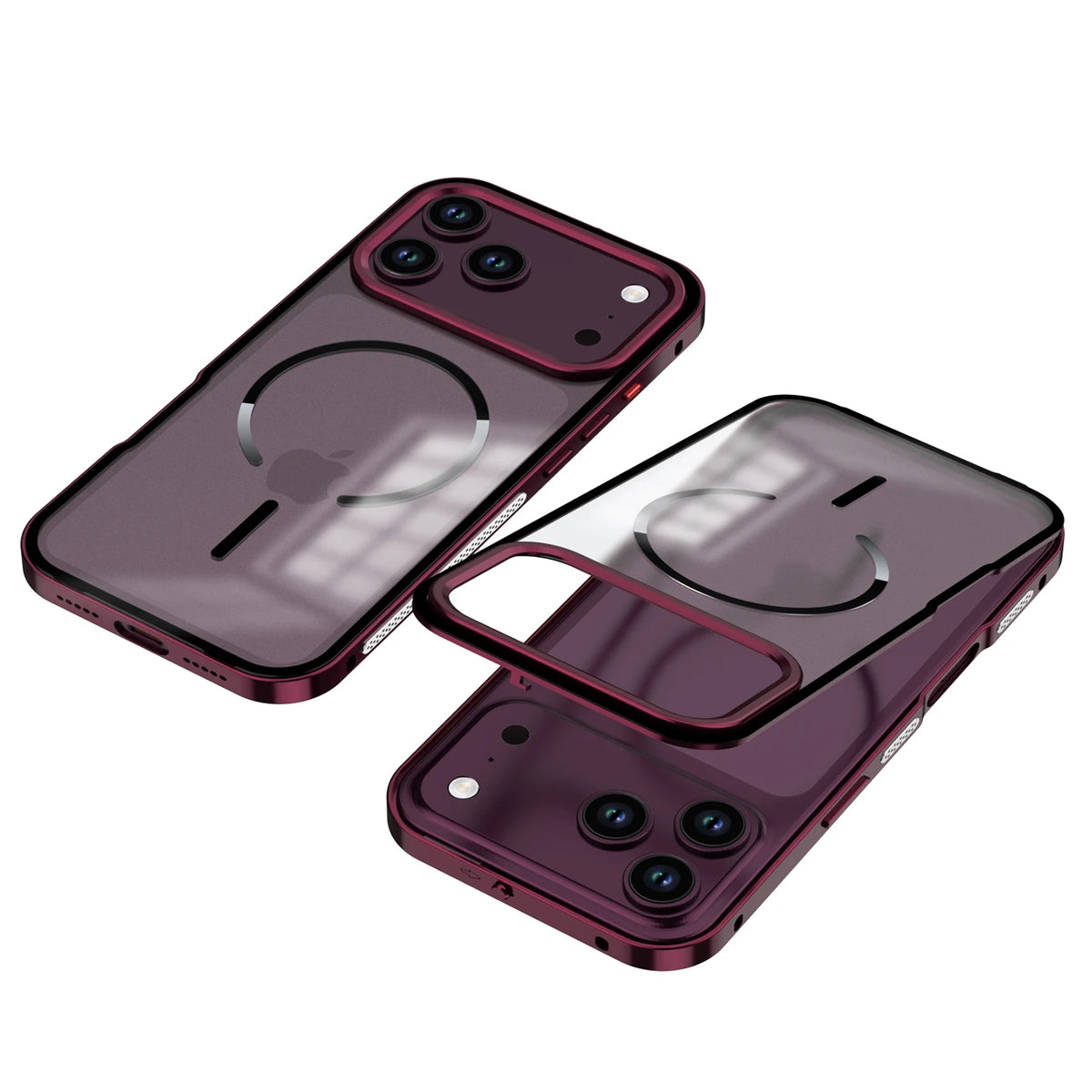For Magsafe Matte Backplane 2in1 Magnetic Phone Case for iPhone 18 17 Pro Max 18Pro Aluminum Alloy Buckle Border Removable Cover