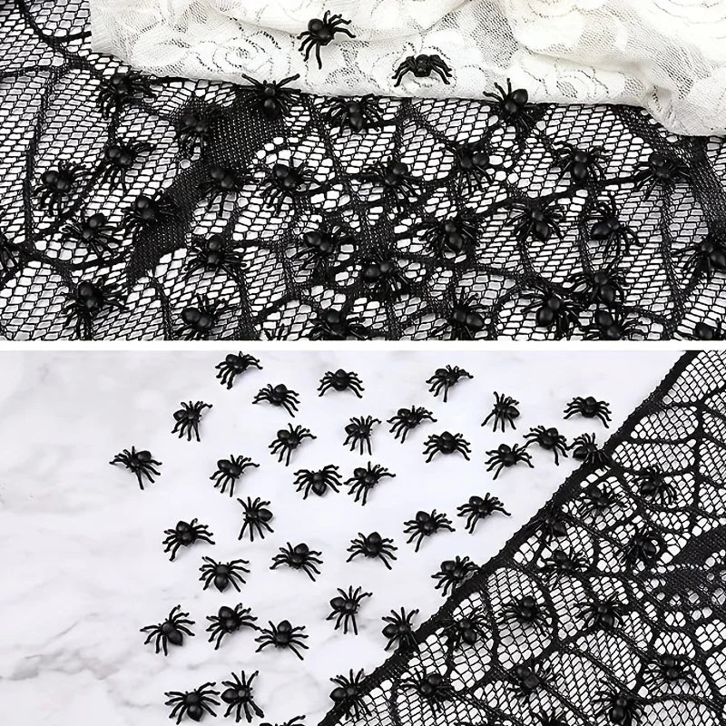 100/50pcs Realistic Spider Christmas Halloween Decoration Plastic Mini Spider Black Scary Spider Prank Haunted House Decorations