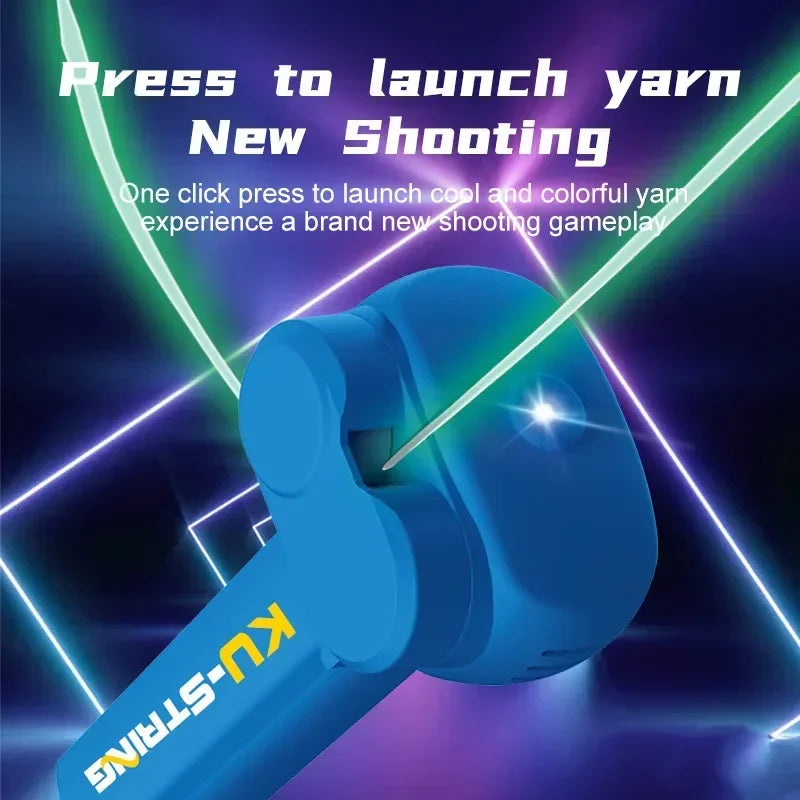 Light Toy String Glow In The Dark String Rope Launcher Luminous Portable Handheld String Stress Relief Toys For Kids Party Gifts