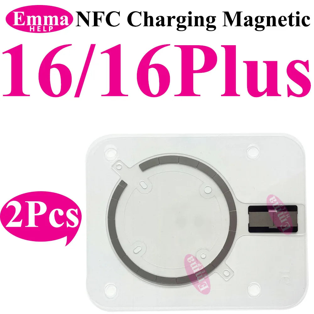 2Pcs Wireless NFC Charging Magnetic  For iPhone 12 13 16 Pro Max 14 15 Plus Rear Cover Back Glass MagSafe Charger Magnet Repair