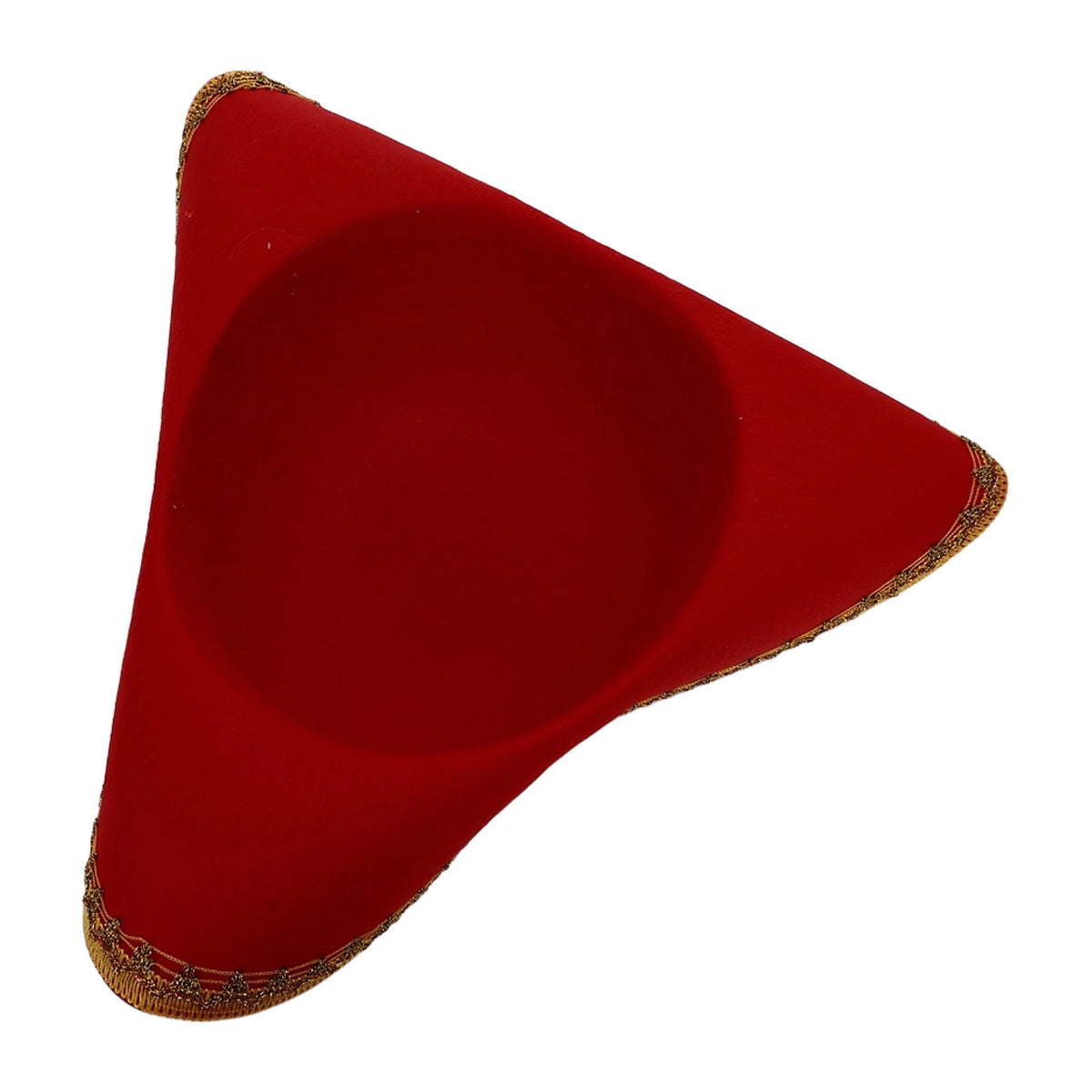 Men Women Unique Tricorn Hat Pirate Cap Metallic Brim Embellish Felt Hat for Masquerade Halloween Cosplay Colonial Costume Hat