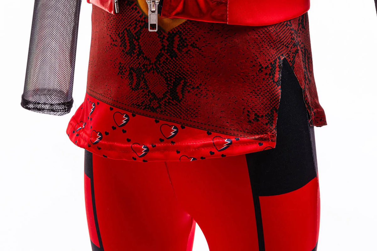 2026 Fancy Comedy Movie Role Play Rock Costume 3PCS Suit The Rising of Red Cosplay Clothing Set Kid Descendant Halloween Apparel