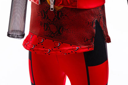 2026 Fancy Comedy Movie Role Play Rock Costume 3PCS Suit The Rising of Red Cosplay Clothing Set Kid Descendant Halloween Apparel