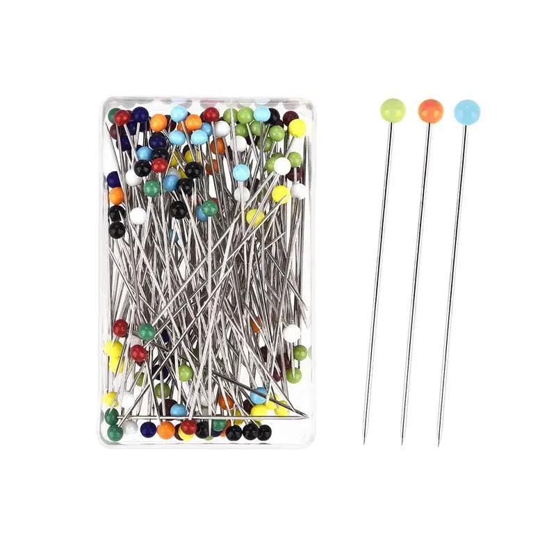 100Pcs/Box 38mm Sewing Pins Glass Head Dressmaking Pins Quilting Pins Pearl Heads For DIY Embroidery Sewing Positioning Tools