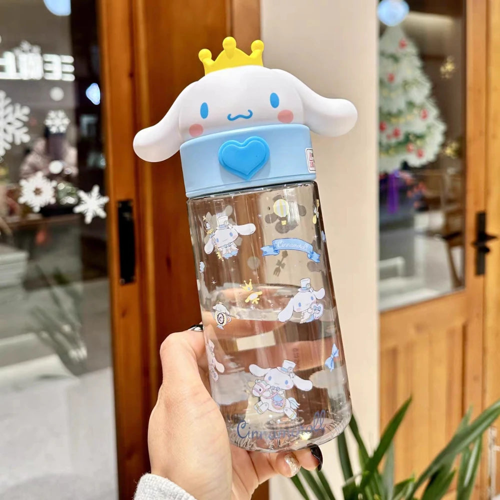 500ML Sanrio Hello Kitty Kuromi Clear Cup Anime Melody Cinnamoroll Outdoor Camping Travel Kawaii Water Mugs Friend Birthday Gift