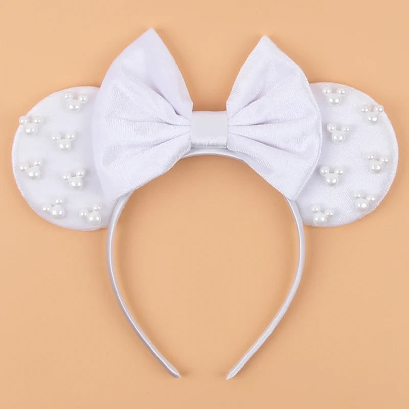 New Trendy Mouse Ears Headband 3.3"Velvet For Girls Soft Bow Hairband Halloween Festival Party Trip DIY Hair Accessories Gifts