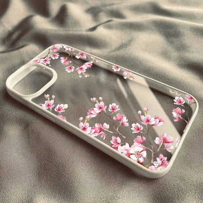 Pink Magnolia Flower Phone Case For iPhone 18 Pro Max 17 16 15 14 13 12 11 7 8 Plus Air Plum Blossom Shockproof Clear Hard Cover