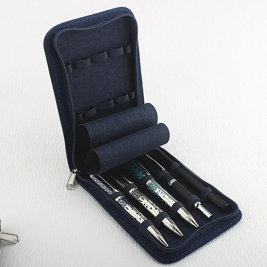 48 /24/10 Slots Fountain Pen Case, Canvas Pen Holder Display Pouch Bag Storage Large Capacity Waterproof