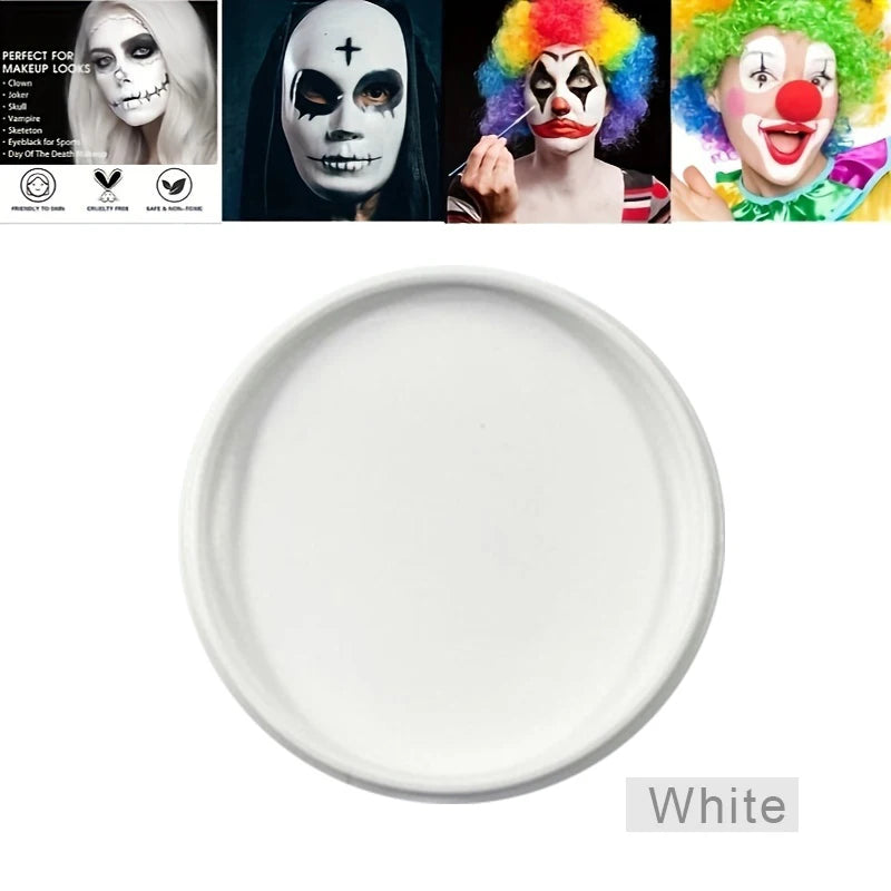 White Black Red Face Body Paint Adult Oil Body Paint Set FX Clown Vampire Skeleton Role Play Halloween Makeup with 6 Brushes