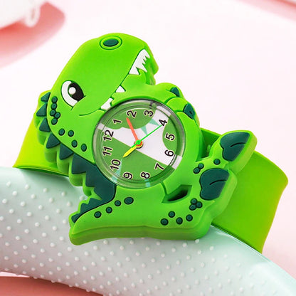 Boys Girls Watches Baby Kindergarten Party Gift Children Study Time Toy Wristwatches Slap Bracelet Clock Cartoon Kids Watches 22