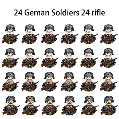 40/set World War II military building blocks National army soldier Character weapon assembly building block Children's toy gifts