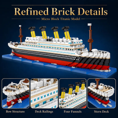4404PCS Titanic Building Blocks Cruise Ship Mini Assemble Bricks Model DIY Toys Kits Desktop Decoration Holiday Gifts For Adult