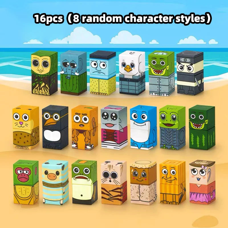 Tung Sahur Magnetic Building Blocks, Children's Toy Building Block Set, DIY Assembly Building Blocks, Desktop Construction