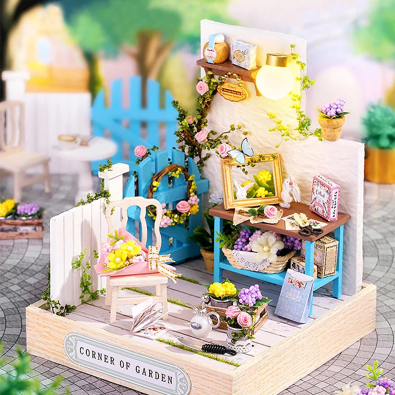 Mini Doll House DIY 3D Puzzle Assembly Building Model Toys Home Bedroom Decoration With Furniture Wooden Craft Gifts DollHouses