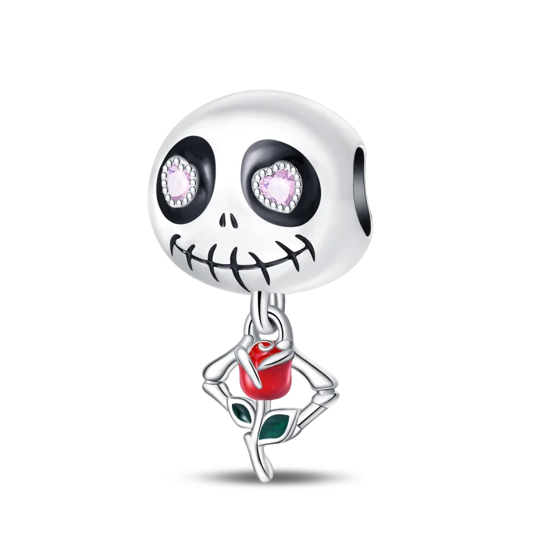 New in 925 Silver Halloween Collection Charm Glowing skull Beads Fit pand 3mm Bracelet DIY Pendant Woman Jewelry 2024 Hot Sale