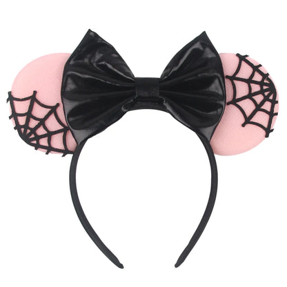 2026 Latest Halloween Cobweb Ears Headband Women Festival DIY Mouse Hairband Kids Party Villains Cosplay DIY Hair Accessories
