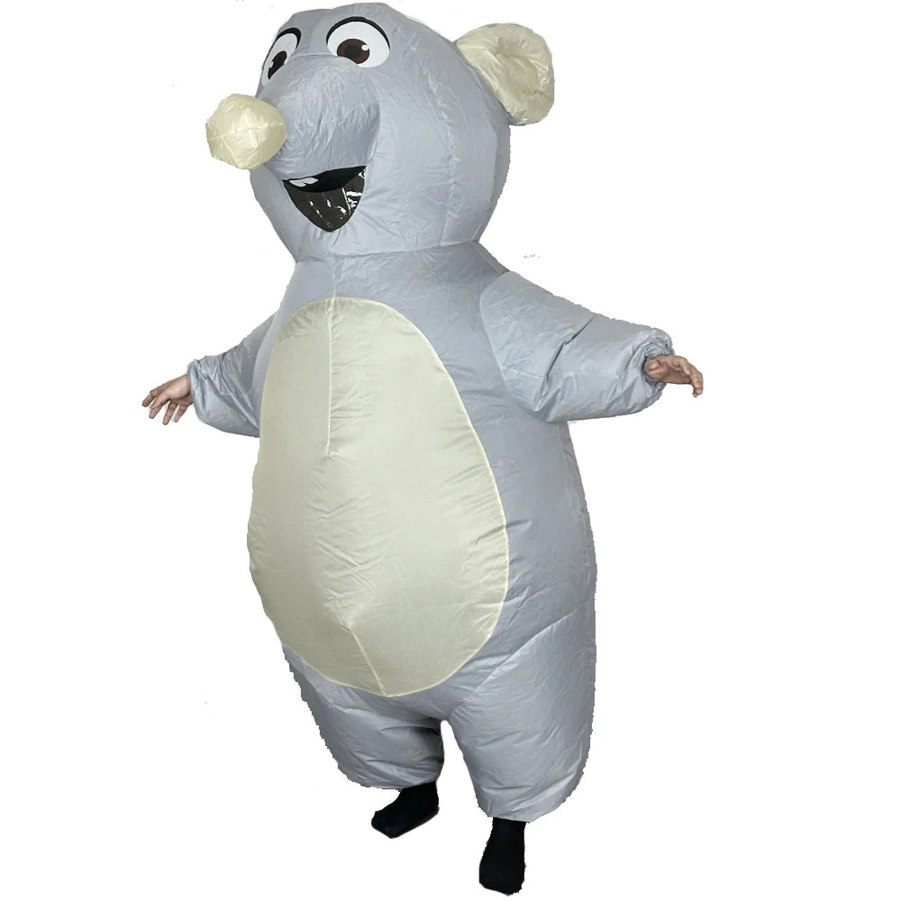 Inflatable Mouse Costume for Adult Blow up Mouse Rat Cosplay Costume Funny Halloween Party Carnival Cosplay Costume Suit